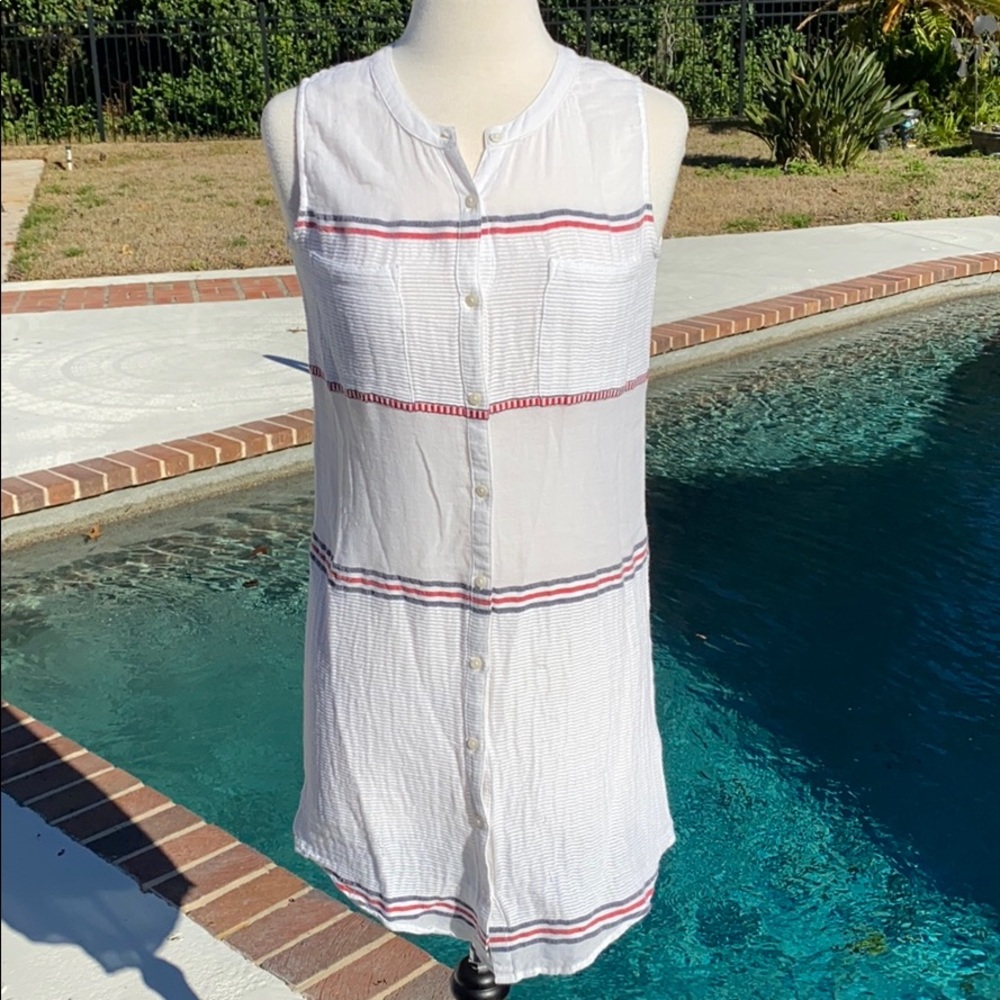 Lucky Brand sleeveless button down striped dress